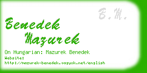 benedek mazurek business card